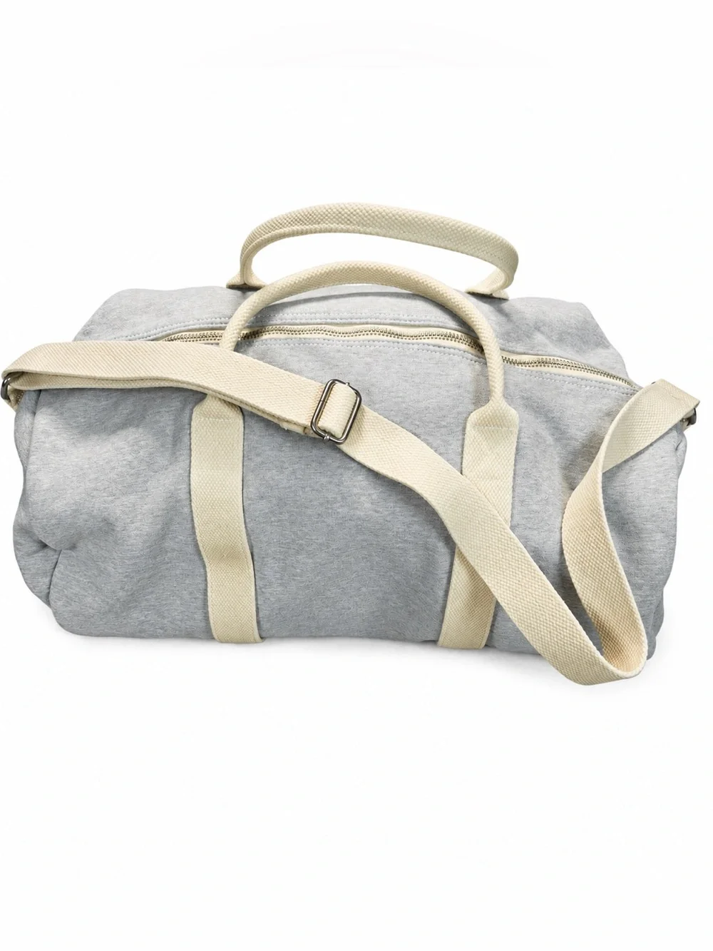 Brandy Melville Gray Heather Duffle Bag w/ Matching Zip Pouch Weekend Gym Travel